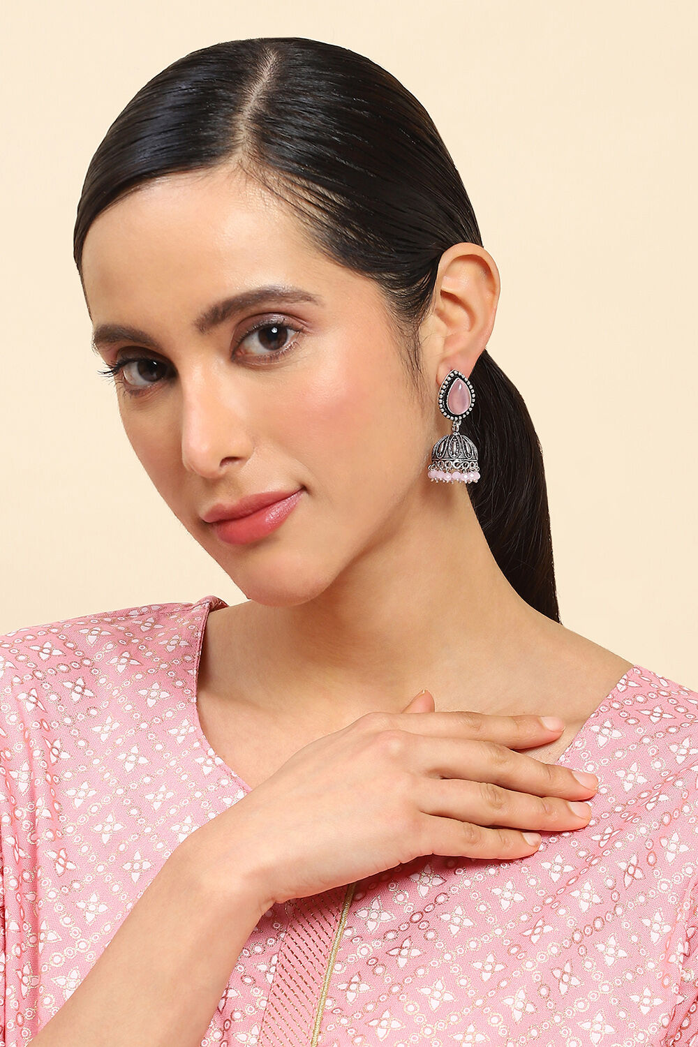 Light Pink Alloy Drop & danglers image number 3