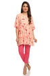 Peach Flared Viscose Indie Top image number 4