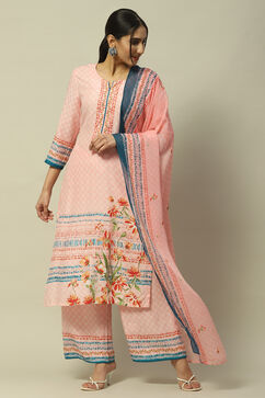 Pink Rayon Straight Suit Set image number 0