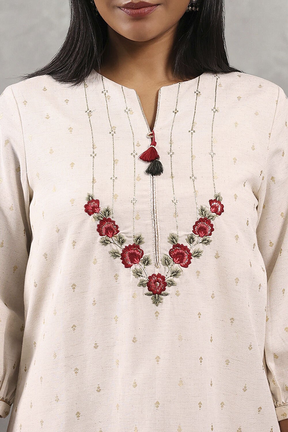 Natural Viscose Printed Straight Top image number 1