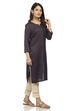Red Straight Cotton Kurta image number 2