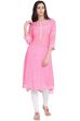 Pink Wool A-Line Kurta image number 0