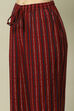 Red Cotton Blend Straight Printed Kurta Palazzo Suit Set image number 2