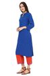 Blue Straight Viscose Rayon Kurta image number 2
