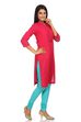 Pink Straight Cotton Kurta image number 2