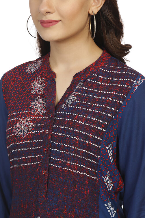 Indigo Short Top Viscose Rayon Indie Top image number 1