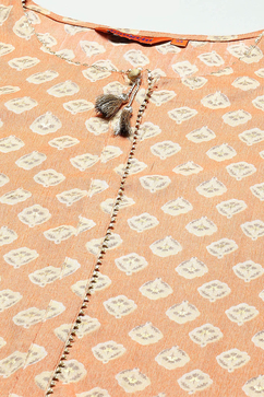 Pink Cotton Blend Straight Printed Kurta Palazzo Suit Set image number 1