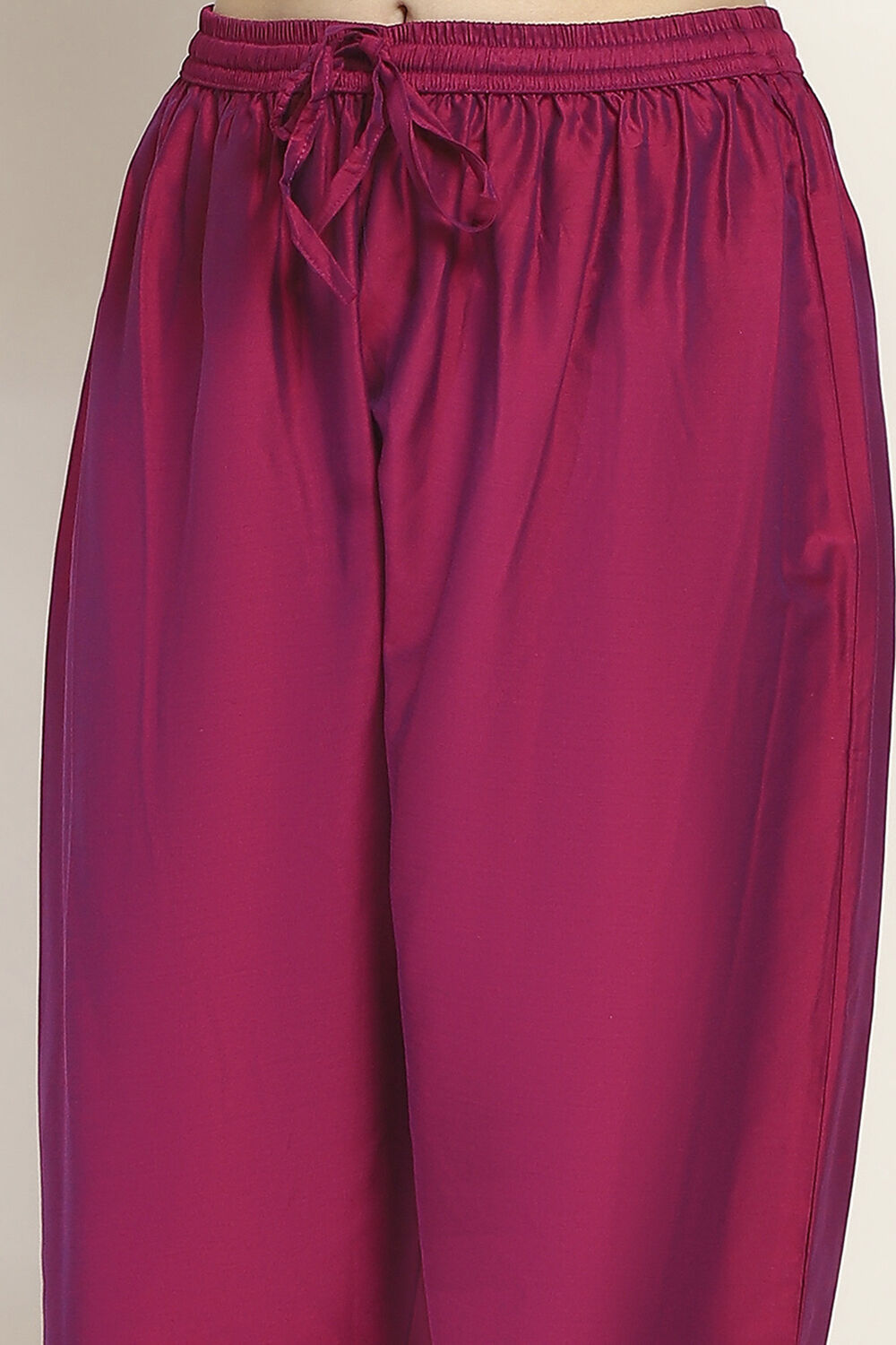 Purple Embroidered Straight Suit Set image number 2