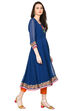 Indigo Kalidar Viscose Kurta image number 3