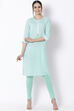 Mint Green Cotton Leggings image number 2