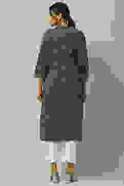 Green Cotton Staight Kurta image number 4