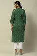 Green Cotton Staight Kurta image number 4