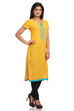 Mustard Straight Cotton Kurta image number 2
