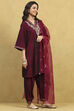 Deep Green Polyester Blend Embroidered A-Line Suit Set image number 5