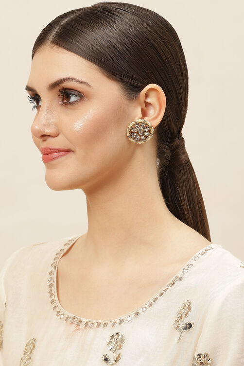 White Alloy Earrings image number 3