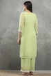 Green Polyester Straight Kurta Pants Set image number 5