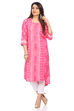 Pink Viscose Straight Kurta image number 0
