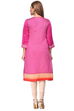 Magenta Straight Poly Cotton Kurta image number 3