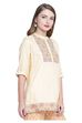 Beige A-Line Viscose Indie Top image number 3