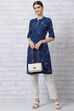 Indigo LIVA Straight Kurta image number 5