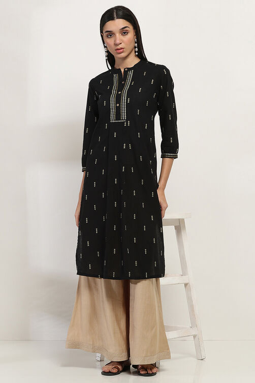Gold Viscose Blend Palazzos image number 0
