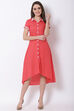 Coral Cotton A-Line Dress image number 0