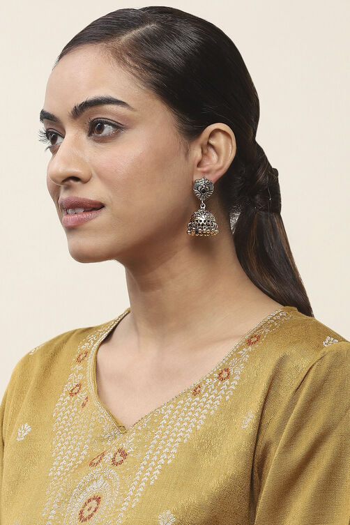 Gold Oxidize Alloy Jhumka image number 3