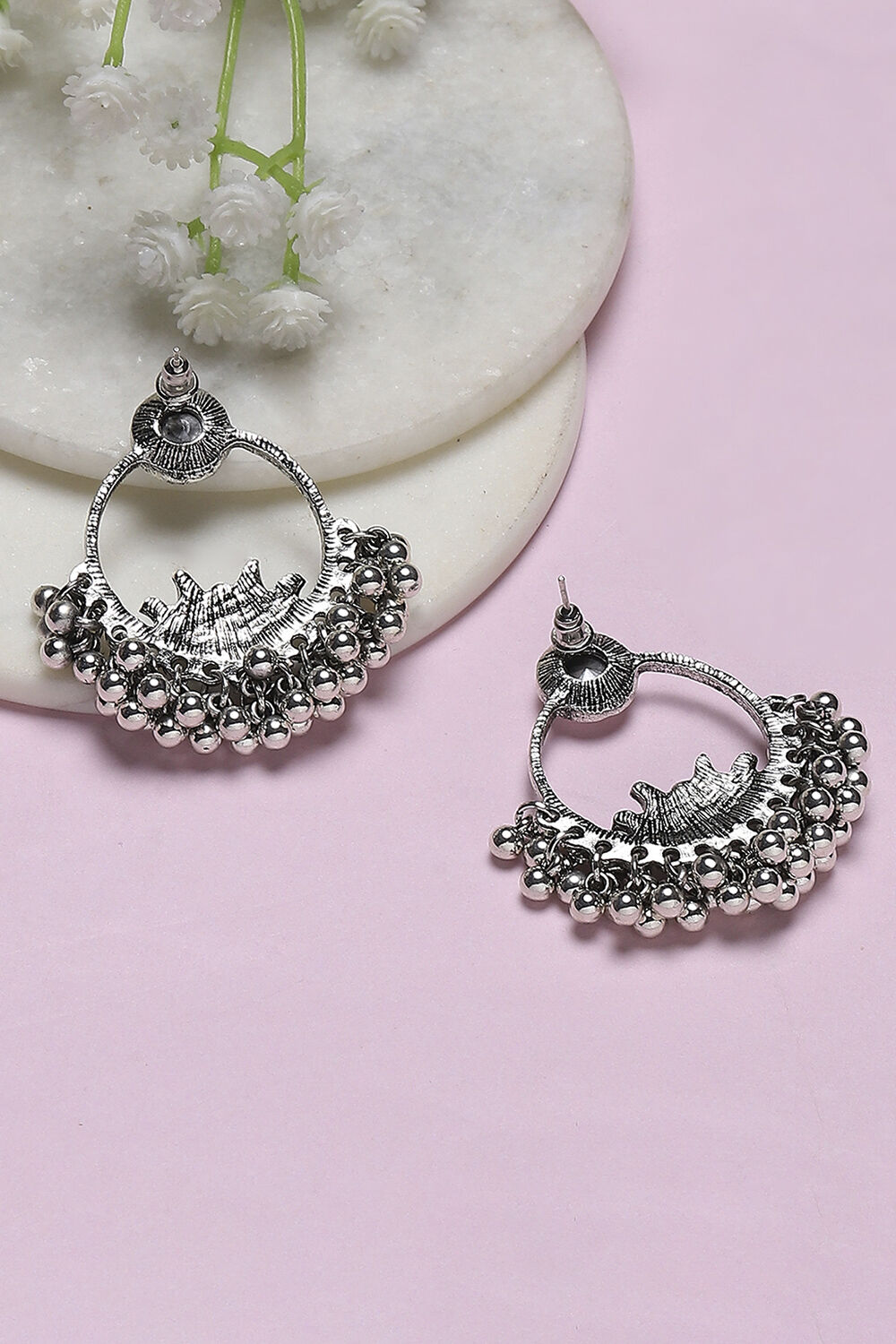 Purple & Maroon Oxidize Alloy Danglers image number 2