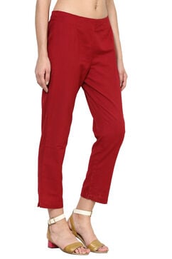 Maroon Cotton Pants image number 3