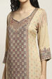 Sand Yellow Art Silk Straight Suit Set image number 1