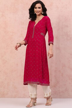 Pink Art Silk Kurta Dress image number 2