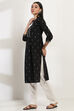 Black Cotton Straight Kurta image number 2