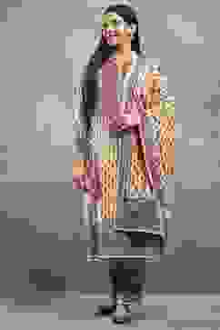 Beige Polyester Printed Straight Suit Set image number 6