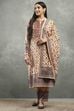 Beige Polyester Printed Straight Suit Set image number 6