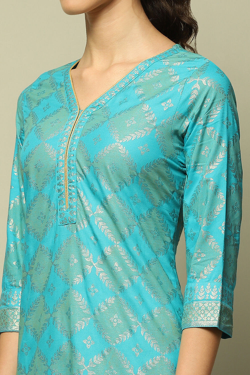 Pink Printed Straight Kurta image number 1
