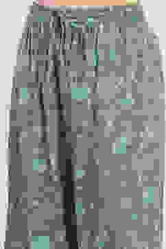 Grey Printed Gathered Suit Set image number 2