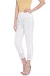 White Cotton Flex Slim Pants image number 2