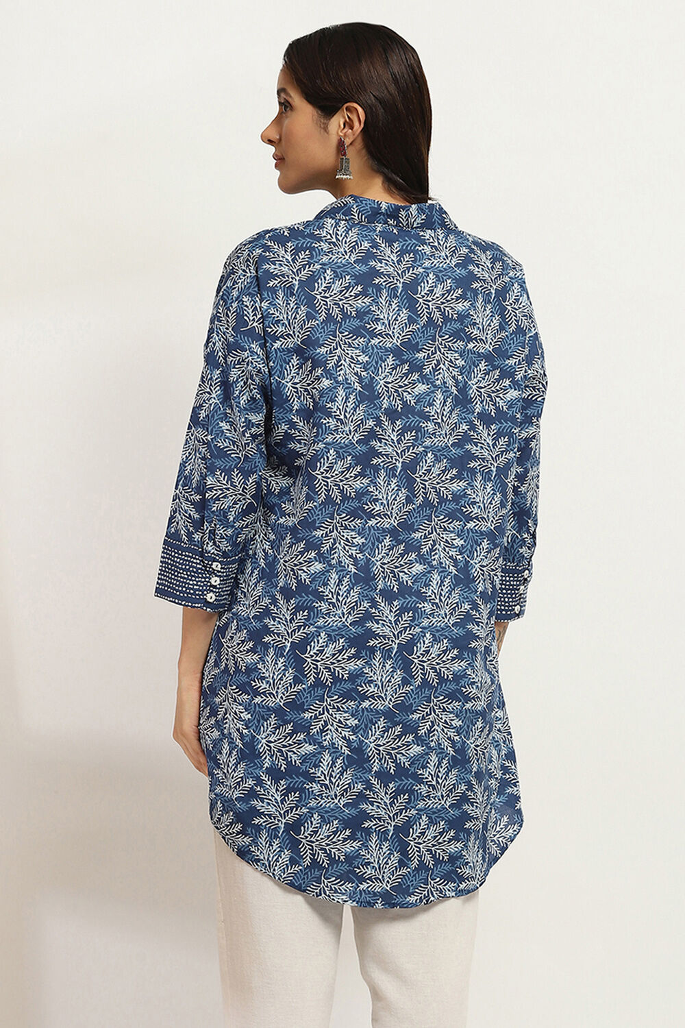 Indigo Cotton Straight Kurti image number 3