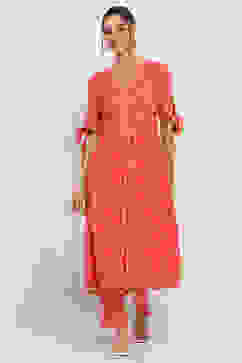 Coral Printed Flared Dress image number 5