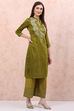 Green Art Silk Straight Kurta image number 3
