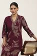Pink Viscose Polyester Viscose Rayon Kurta Pants Set image number 7