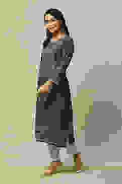 Green LIVA Straight Printed Kurta image number 2