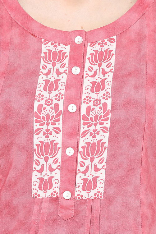 Pink Straight Cotton Indie Top image number 5