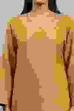 Yellow Polyester Yarndyed Straight Suit Set image number 1