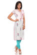 White Cotton Straight Kurta image number 2