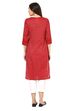 Red Straight Cotton Kurta image number 3