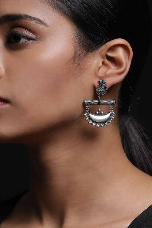 Silver Metal Brass Earrings image number 0