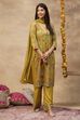 Fuschia Viscose Rayon Straight Printed Suit Set image number 4