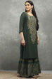 Green Viscose Straight Kurta Pants Set image number 5