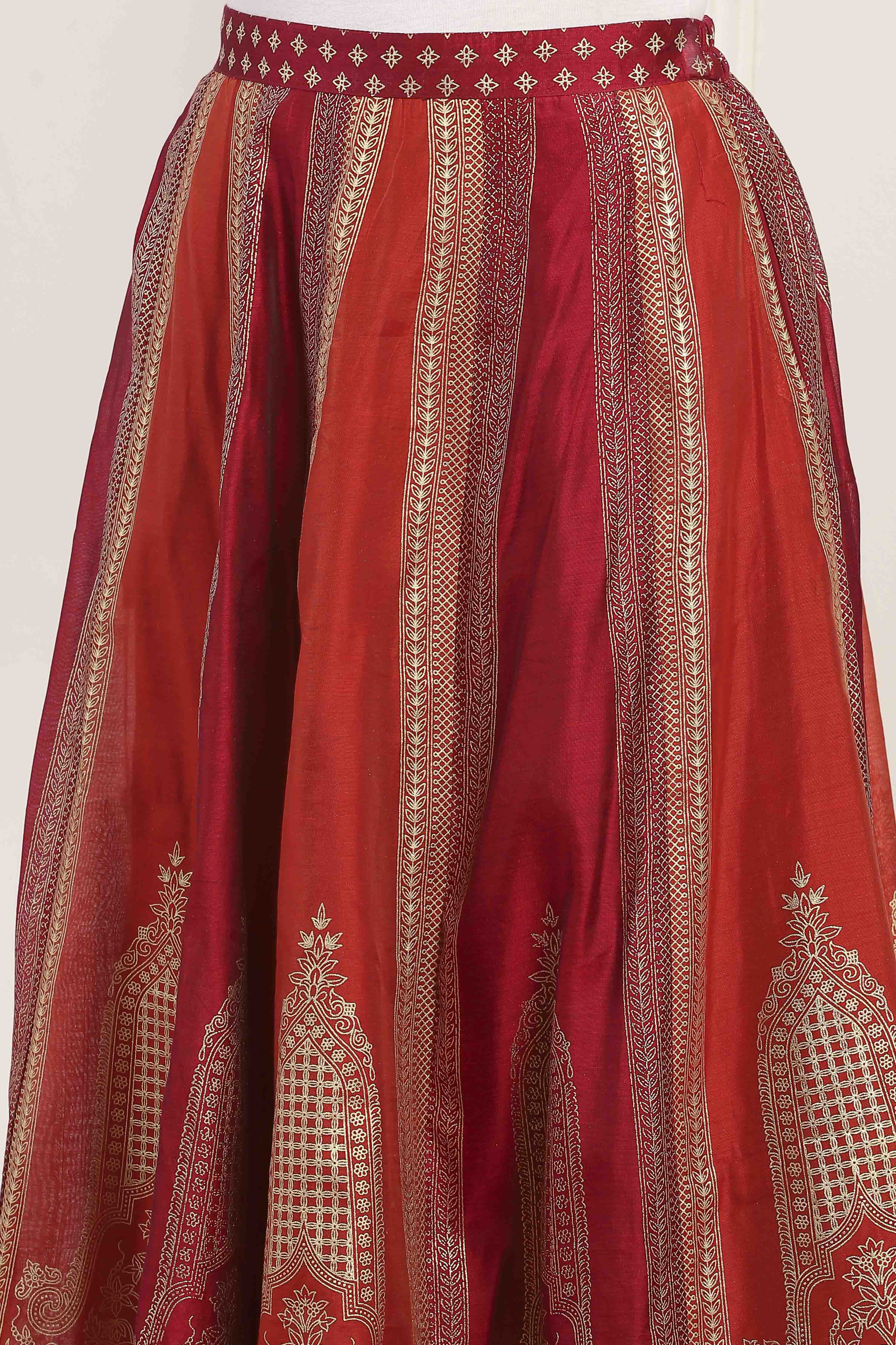 Pink Polyester Kalidar Lehenga Set image number 2
